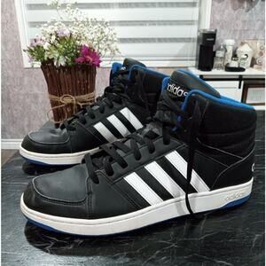 🎀2/$25🎀[H226] Adidas NEO Men's Hoops VS MID Black/Blue Sneakers, Size 12